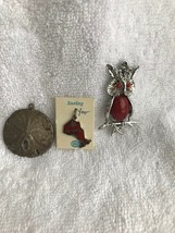 Vintage lot 3 necklace pendants only silver tone 1 sterling Ontario Owl sand - £12.31 GBP