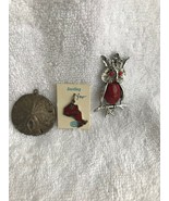 Vintage lot 3 necklace pendants only silver tone 1 sterling Ontario Owl ... - £12.41 GBP