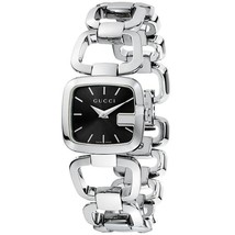 Gucci YA125510 Black Dial Stainless Steel Strap Ladies Watch - $708.99