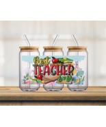Best Teacher Ever | UV DTF 16oz Glass Can - $5.47 CAD