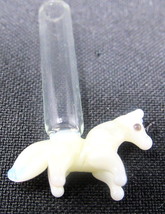 White Unicorn Glass Vial 1&quot; Bottle Charm Cremation Ashes Pendant Rice US Seller - £7.22 GBP