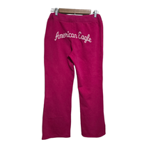 American Eagle Medium Pink Y2K Vintage Flare Leg Spellout Jogger Sweatpants - £18.72 GBP