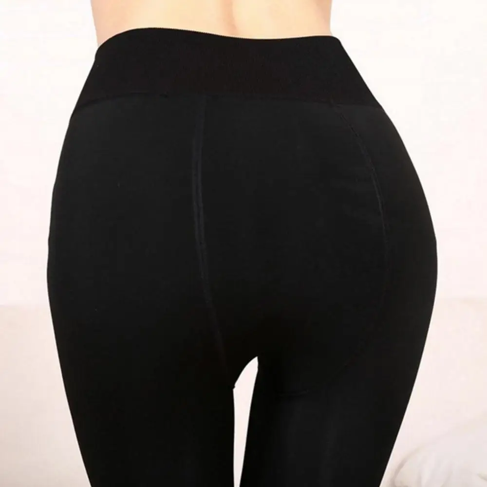 Sporting Thicken Leggings Solid Color Women&#39;s Stretch Warm Skinny Pants Footless - £23.90 GBP