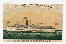 Steamer Rhode Island AD Card Queen of the Sound Trimmed - £21.75 GBP