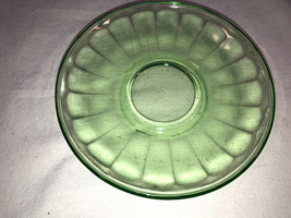 Green Depression Glass Ribbed Saucer Mint - £7.85 GBP