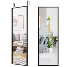 Door Wall Mounted Mirror Full Length Hanging Mirror for Bedroom Decoration Black - £73.53 GBP
