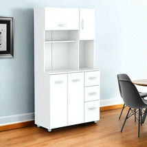 White Finish Wood Kitchen Storage Cabinet - $12,641.55 MXN