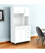White Finish Wood Kitchen Storage Cabinet - €578,55 EUR