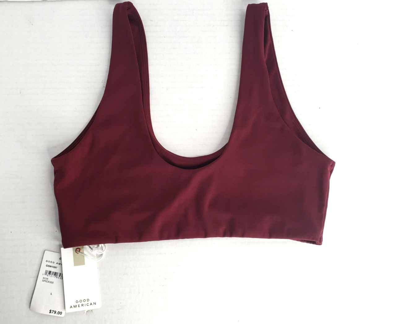 New Good American Scoop Surf Bikini Top Spice005 Large - MSRP $79 - $31.68