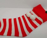 Kurt Adler Christmas Red White Striped Knit Stocking Tassels 12-13&quot; stri... - $10.39