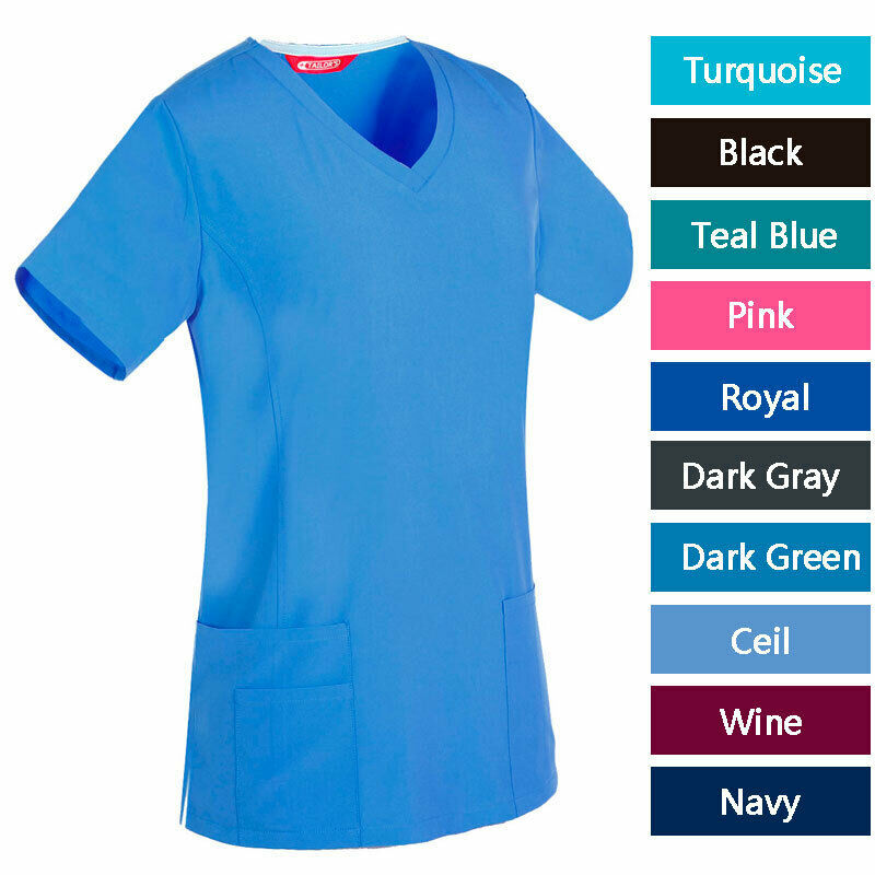 Women's V-Neck Scrub / Nursing Uniforms/ Medical Scrubs Top - £16.02 GBP