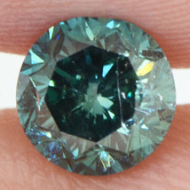 Round Diamond Fancy Turquoise Loose SI1 Natural Enhanced Certified 0.67 Carat - £451.63 GBP