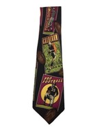 ADDICTION Men&#39;s Tie Retro Football Silk Multicolor Gridiron Touchdown - £7.82 GBP