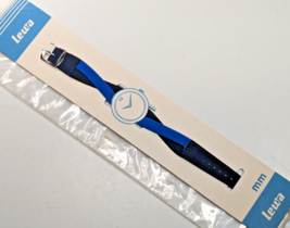 Vintage NOS LEWA 1970s Blue &amp; Black Twist Unused Watch Band Strap - $44.54