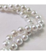Vintage Faux Pearl Necklace with Sterling Silver Filigree Clasp 20&quot; long - £17.44 GBP