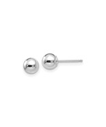 Finest Gold 5 mm 14K White Gold Polished Ball Post Earrings, Pair - €65,24 EUR