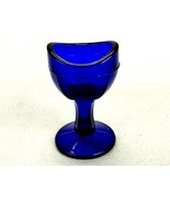 Cobalt Blue Glass Eyewash Cup, 8-Panels, Pedestal Hexagon Stem, Disc Base - $33.52 CAD