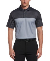 PGA Tour Men&#39;s Athletic-Fit Airflux Birdseye Block Print Golf Polo Caviar-Small - £15.23 GBP