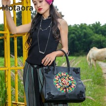 Chinese Style Embroidery Luxury Designer Handbag For Women PU Leather Large Capa - £71.26 GBP