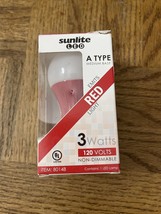 LED A Type Color Red 3W Light Bulb Medium E26 Base Sunlite 80148-SU - £6.23 GBP