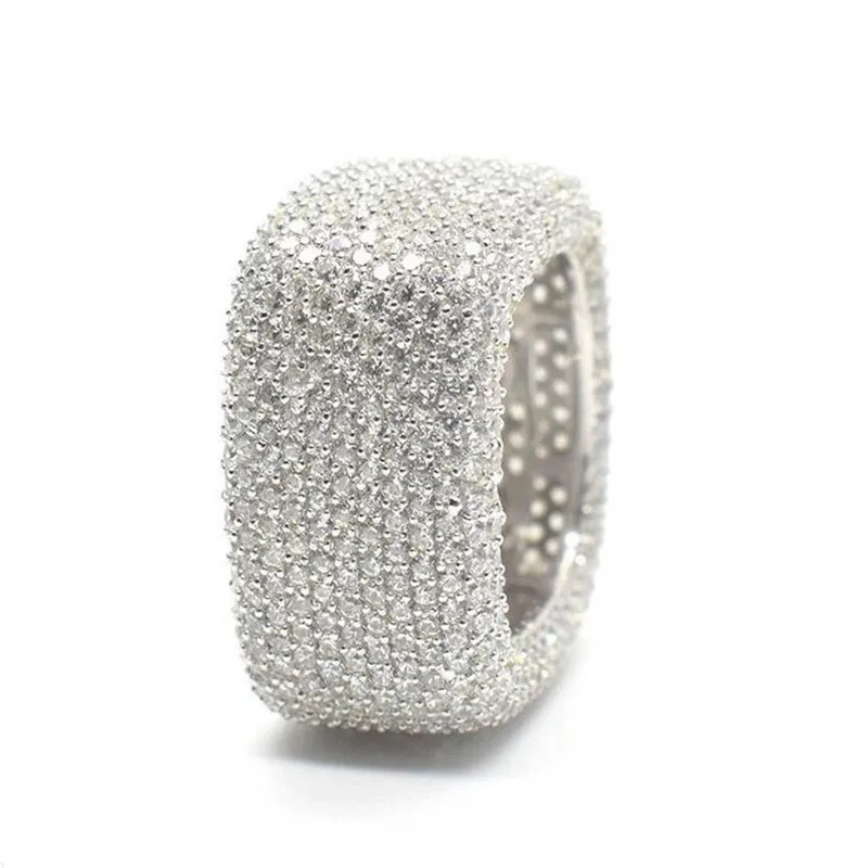 choucong Handmade  Finger Ring 925  Silver Micro pave 450Pcs AAAAA cz We... - £45.23 GBP