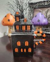 Halloween Haunted House With Topper Black Orange Coffee Mug Decor NEW - £22.90 GBP
