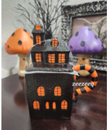 Halloween Haunted House With Topper Black Orange Coffee Mug Decor NEW - £23.17 GBP