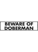 Warning! Beware of Doberman Aluminum Dog Sign - 12&quot; x 3&quot; - £6.91 GBP