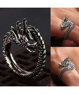 Vintage Dragon Adjustable Rings for Men Retro Gothic Animal Finger Openi... - $185.43 MXN