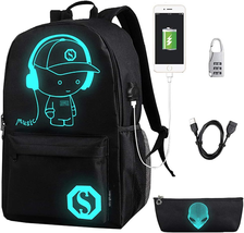 Bookbags for Teen Boys, Anime Cartoon Luminous Backpack with USB Chargin - $1,003.31 MXN