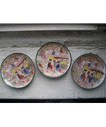 post war Japanese Geisha decorative dishes Lot of 3 - €21,86 EUR