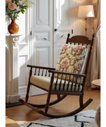 Vintage Rocking Chair  Floral Designer Solid Wood Rocker for Living Roo... - $31,405.44 MXN
