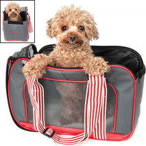Candy Cane&#39; Fashion Designer Travel Pet Dog Carrier bag w/ Leash Holder  - £29.04 GBP