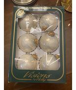 Vintage Visions By Holly Pearlized Glass Christmas Ornaments Set of 6. - $27.72