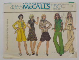 MCCALLS PATTERN #4365 VTG 70&#39;S CAREFREE PATTERNS JACKET SKIRT PANTS UNCU... - £6.43 GBP