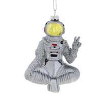PEACE OUT ASTRONAUT CHRISTMAS TREE ORNAMENT 4.5&quot; Glass Outer Space Holid... - €17,32 EUR