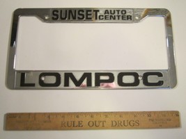 LICENSE PLATE Plastic Car Tag Frame SUNSET AUTO CENTER LOMPOC 10Vb - £24.52 GBP