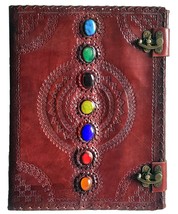 HG-LTHR 33 Cm Leather Blank Grimoire Journal Book of Shadows Spell Diary Noteboo - £52.74 GBP