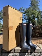 NEW Hunter Refined Original Tall Fit Wellington Womens Boot Navy US 5 - $71.28