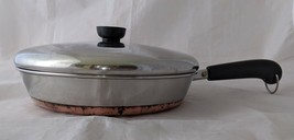 Vintage Revere Ware Pre 1968 10&quot; Skillet Frying Pan Copper Bottom Rome NY Logo - £15.67 GBP