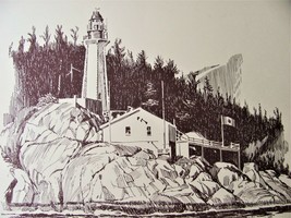 Point Atkinson Lighthouse Canada Print 11&quot; 14&quot; K. Frank West Vancouver BC - £9.25 GBP