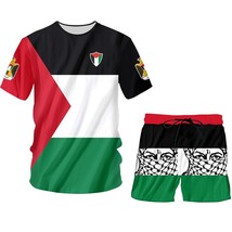 OGKB Men Suit Casual 2-pcs Sets Shirt And Shorts 3D Free Palestine Printed Tops  - £57.95 GBP