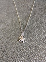 925 Sterling Silver Plated Spider Pendant Necklace Silver Color - $245.38 MXN