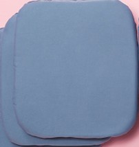 SET OF 2 THICK REVERSIBLE IN/OUTDOOR CUSHION CHAIR PADS (18x20&quot;) BLUE CO... - £15.81 GBP