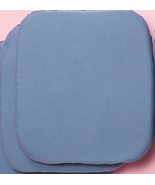 SET OF 2 THICK REVERSIBLE IN/OUTDOOR CUSHION CHAIR PADS (18x20&quot;) BLUE CO... - £15.47 GBP