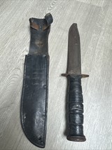 Ka-Bar US Fighter Knife 7&quot; Steel Blade 12” Overall Leather Handle Field ... - $22.77