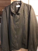 Standard Issue NYC VTG Mens XL Brown LS Suede Cotton Poly Full Zip Bombe... - £31.25 GBP