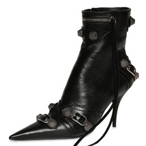 New Fashion Comfortable Pointed Toe Autumn Women Boots Zipper Fashion Rivet Buck - £84.45 GBP