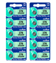 Murata 376 (SR626W) Silver Oxide Watch Battery (10 Count) - Replaces Son... - $7.50