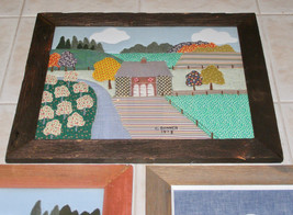 Vint. #1 0F 5 Carol Danner “Autumn Harvest, 1978”FOLK Art Framed+Quilted Picture - £19.46 GBP